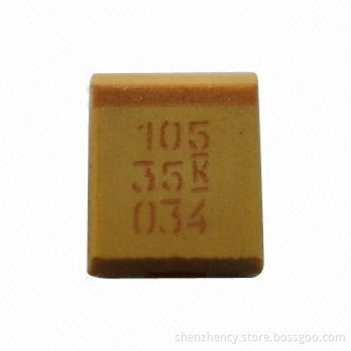 Tantalum Capacitor with 0.1 to 1,000UF Capacitance and 0.5μA DC Leakage Current